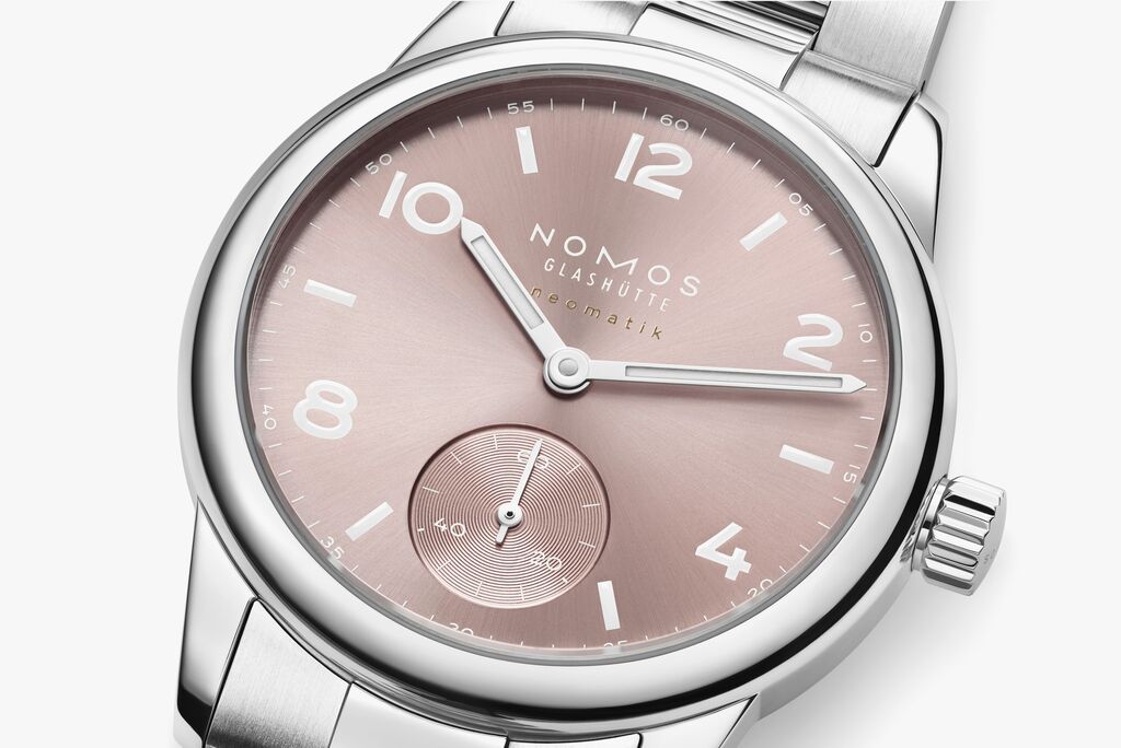 Nomos Club Sport Neomatik 34 Rose Dial Stainless Steel Watch 34mm 756