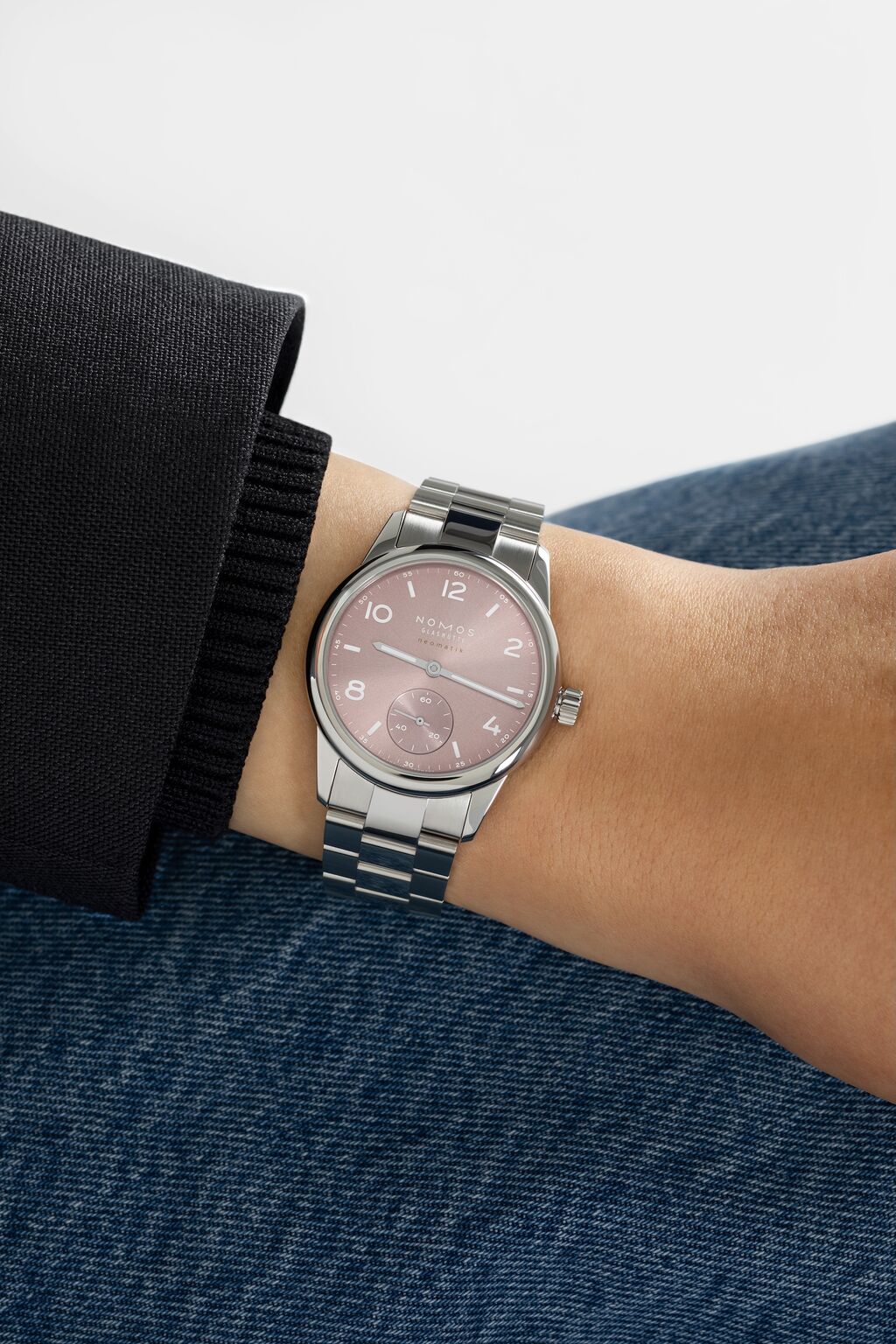 Nomos Club Sport Neomatik 34 Rose Dial Stainless Steel Watch 34mm 756