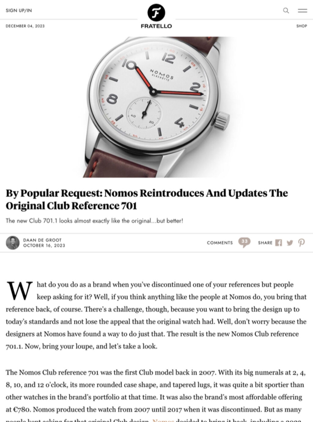 Nomos club outlet 731