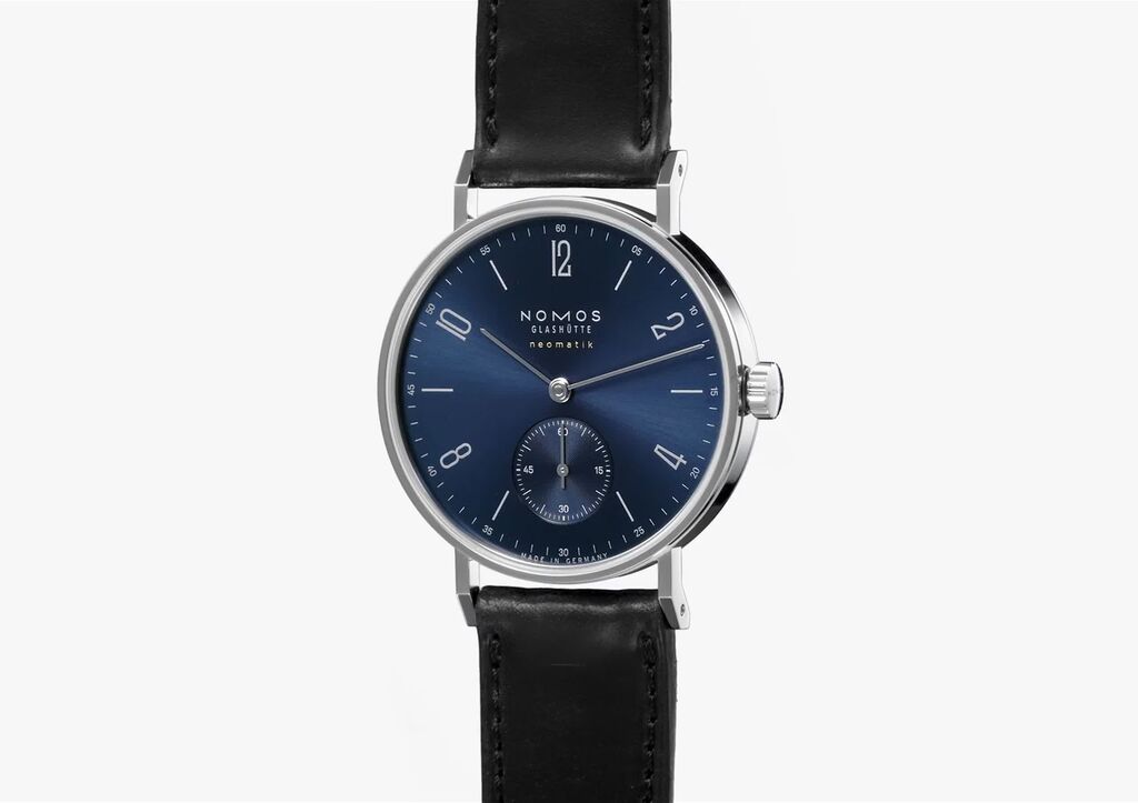 Nomos Glashuette Tangente Neomatik Blue Gold 35mm Watch Blue Dial